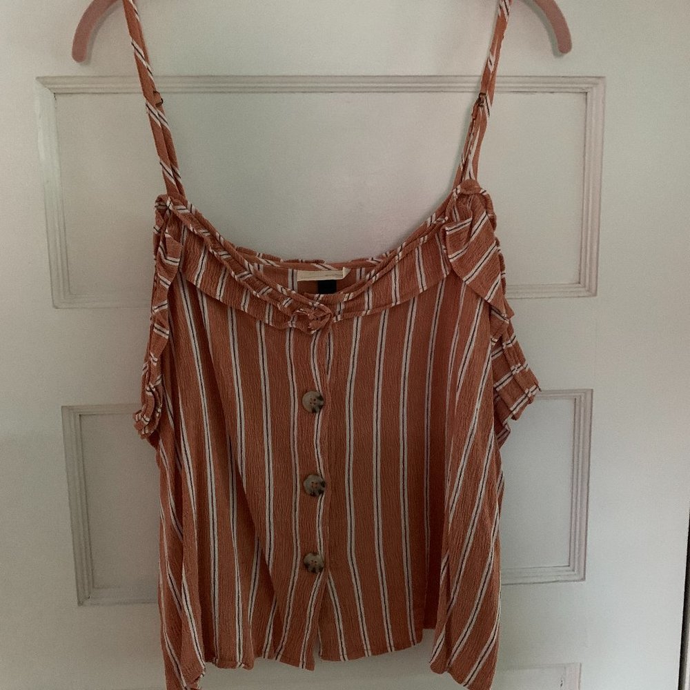 Striped Orange and White Tank Top